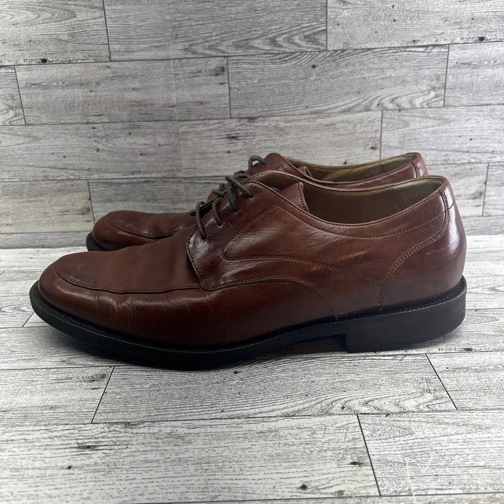Johnston Murphy Signature Series Brown Sheepskin Oxford Dress Shoes‎ Men Sz 9.5W